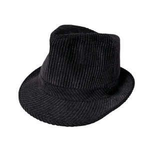 Bailey of Hollywood Black Corduroy Men's Fedora Trilby Hat Small Petite